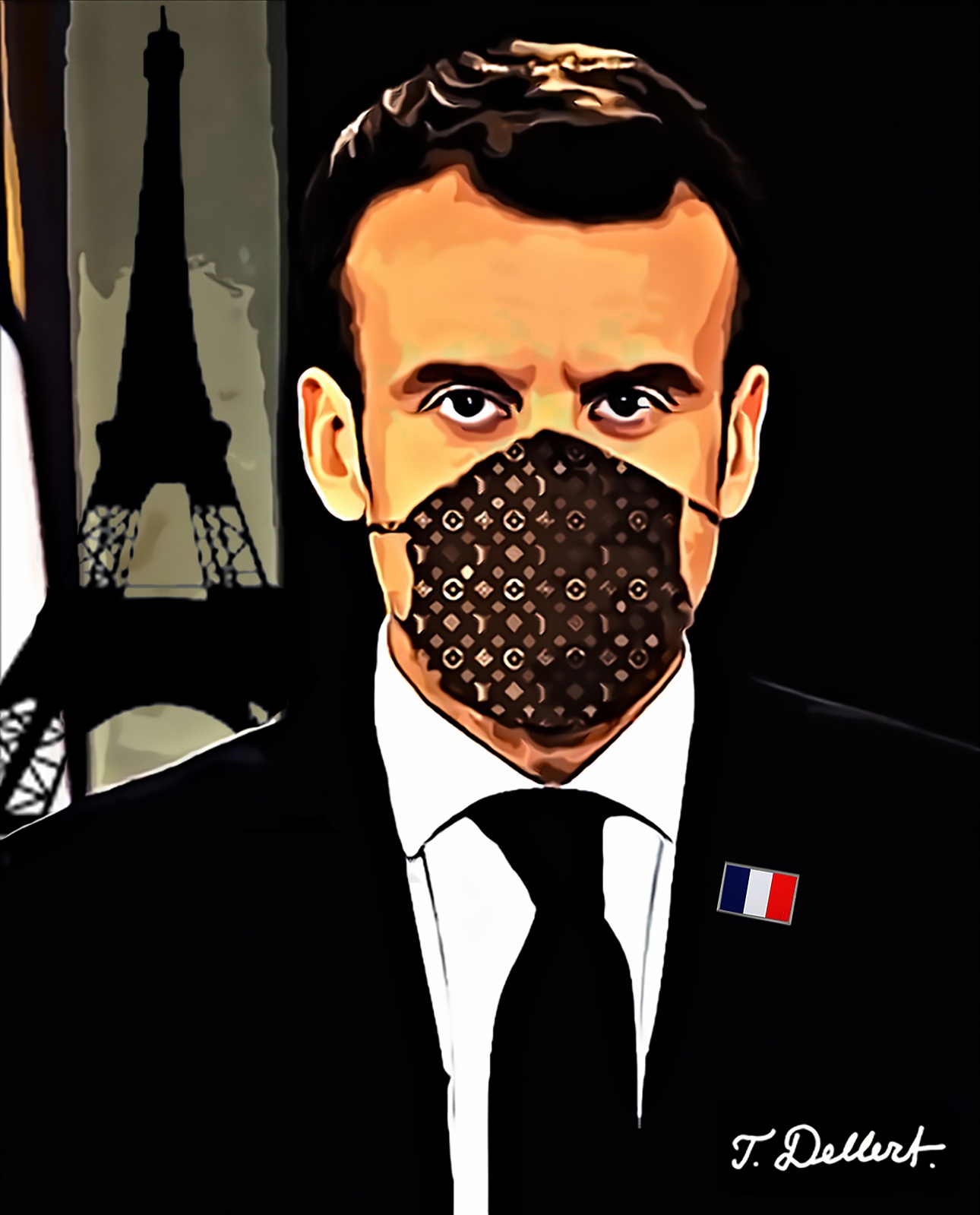 Emmanuel Macron  in Corona Mask FINAL   